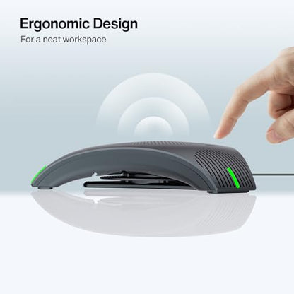 Conference Speaker and Microphone, USB Speakerphone with 360° Omnidirectional Voice Pickup, Smart Voice Enhancement, Hi-Fi Sound, Echo & Noise Reduction for Business, Home Office, Online Meeting