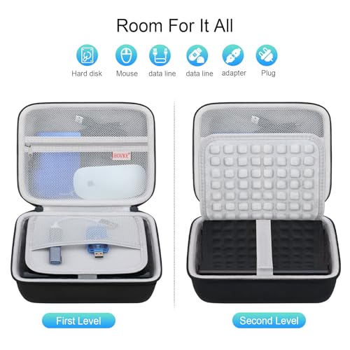 BOVKE Hard Drive Case for WD Elements My Book Seagate Expansion Desktop External Hard Drive HDD 6TB 8TB 10TB 12TB 14TB 16TB 18TB 22TB 24TB 26TB 28TB, 3.5 Inch Portable Desktop HDD Carrying Case, Black - color: Black