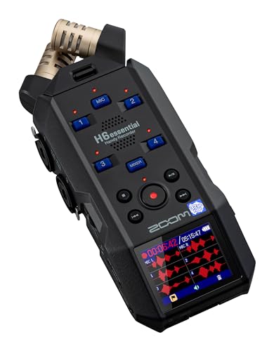 Zoom H6 Essential Handheld Recorder for Musicians, Podcasters & Filmmakers | Clip-Free Audio with 32-Bit Float, 6 Tracks, Stereo Mics, 4 XLR/TRS Inputs, USB Audio Interface - style: H6essential Only