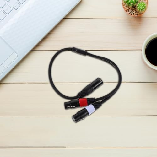 HOMSFOU 0.5m XLR Audio Splitter Cable Male to Dual Female Balanced Microphone Patch Cord with Efficient Signal Conversion and Plug and Play for Studio and Performance Use