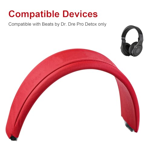 Alitutumao Replacement Earpads Ear Cushions Ear Cups Repair Parts for Monster Beats by Dr. Dre Pro Detox Headphones Memory Foam Ear Pads (Red Headband) - color: Red Headband