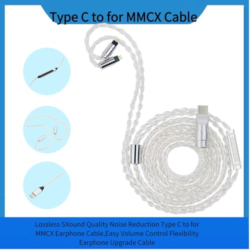 MMCX Cable for SE215 SE315 Sound Quality Earphone Upgrade Cable with Inline Volume Control Flexible Audio Cable for Musicians