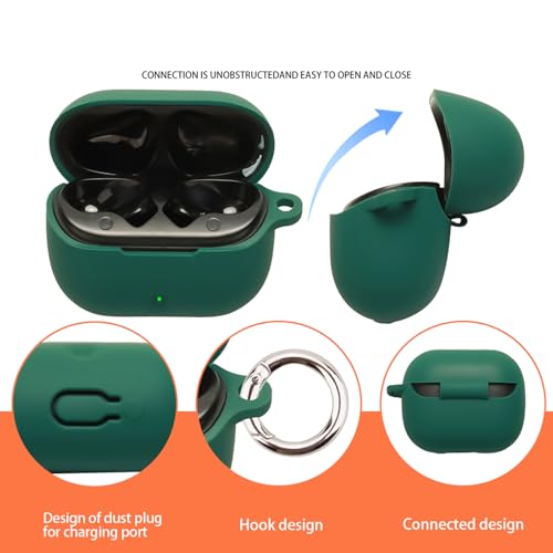 Soft Silicone Case Cover Dedicated Earphone Case Secure Grip Easy Access Scratch Resistant Housing Skin Portable Earphone Pouch - color: green (dark green)