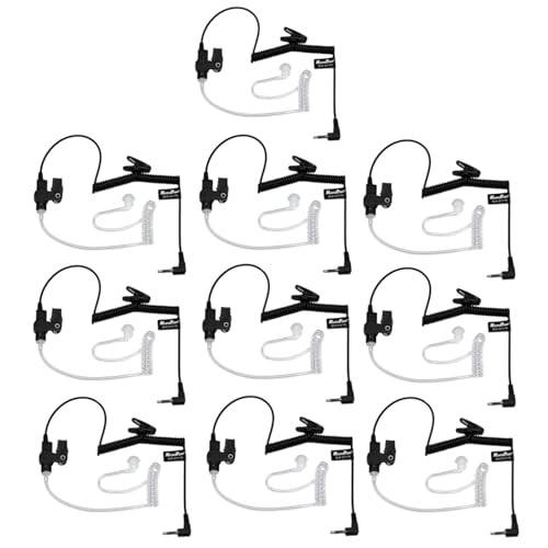 Maximalpower 3.5mm Surveillance Plug Coil Tube Earbud Audio Kit for Two-Way Radios RH617-1 N x 10 Pack - color: _10 Pack