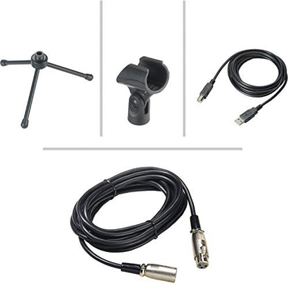 Audio-Technica AT2005USB Cardioid Dynamic USB/XLR Microphone,Black - style: AT2005USB