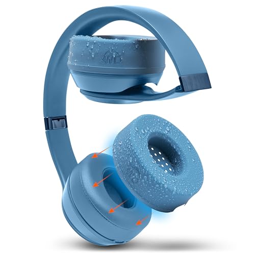 WC SweatZ Solo - Patented Earpad Sweat Covers for Beats Solo 4, Solo 3 & Solo 2, Made by Wicked Cushions | Sweatproof & Machine Washable | Blue Slate - color: Blue Slate
