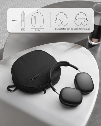 Soft Case for AirPods Max - Super-Slim Apple Headphone Case Compatible with Smart Case Portable Travel Organizer Pouch (Black) - color: Black