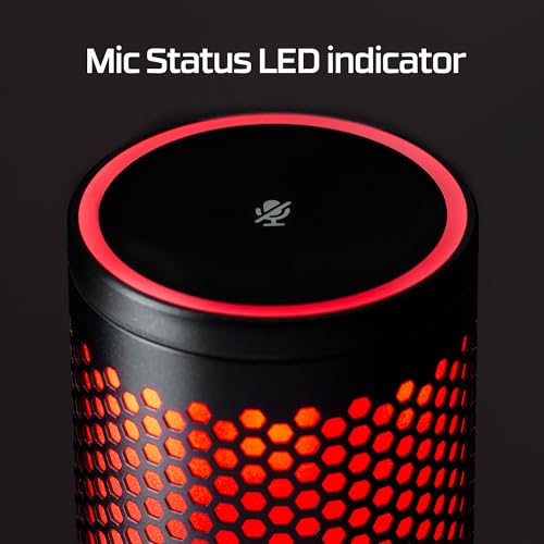HyperX QuadCast 2 – USB Microphone for Gaming, Streaming and Podcasting, with On-Board Controls, LED Lighting, Removable Shock Mount, PC, Mac, PS5, PS4, USB-C - Black - style: QuadCast 2