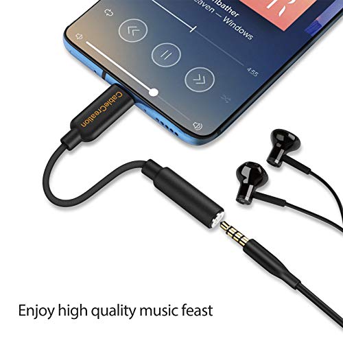 CableCreation USB C to 3.5mm Headphone Adapter, Type-C to 3.5mm Audio Adapter Compatible with Galaxy S22 S20 S21 Ultra Z Flip S20+, iPad Pro 2020, Pixel 4 3 2 XL etc. 0.33 ft Black - style: USB C+Audio Cable