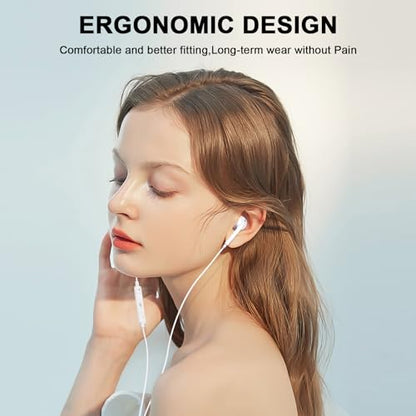 Wired Earbuds,2Pack Headphones Earbuds Wired 3.5mm in-Ear Earphones Noise Isolating Earphones with Microphone for iPhone, iPod, iPad, MP3,Samsung, Lightweight Earbuds with Volume Control Call