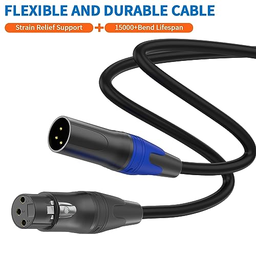 LanSenSu XLR Female to 2 XLR Male Patch Y Cable, Balanced Microphone Splitter Cord, Audio Adaptor, 11.8 Inches (2Pack) - size: 0.983ft-2pack