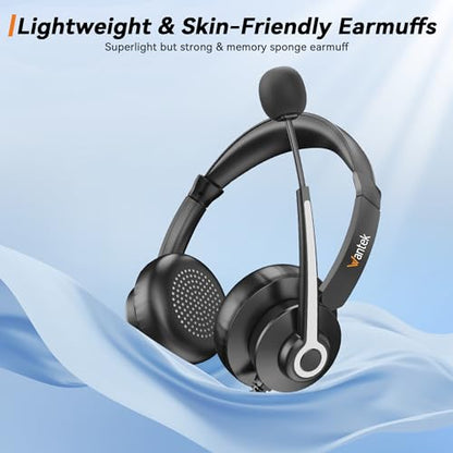 USB Headset with Microphone for PC, Computer Headset with Noise Cancelling Microphone for Laptop,3.5MM Jack USB Wired Headset with Mute in-line Control for Office Online Class Skype Zoom Meetings - color: USB C & 3.5mm -786