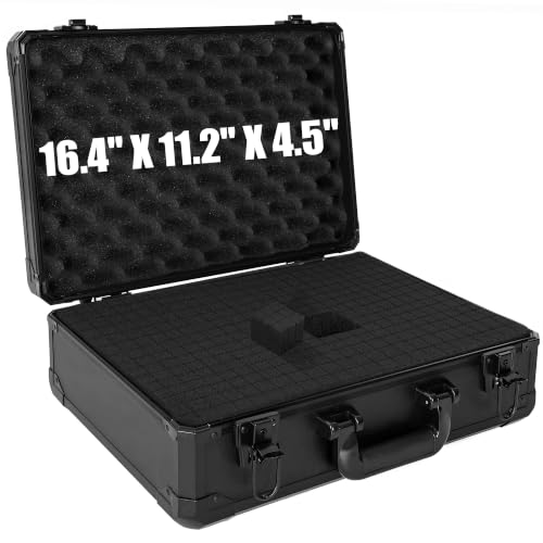 Protective Hard Case Shockproof Water-resistant with Customized DIY Foam Insert fit for Camera, Laptops, etc, 17 X 12 X 5-Inch - size: Inner：16.4''X 11.2 X 4.5''