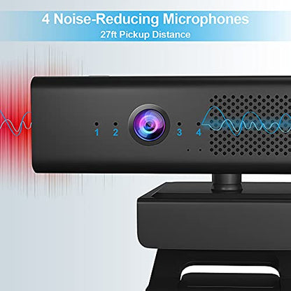 ROTOPATA 3-in-1 Full HD 1080P Conference Webcam with Speaker and 4 Mics | USB Web Cam With 90° FOV, Magnet Privacy Cover, 3W Speaker, Plug & Play, Computer Camera for Streaming Video laptop desktop