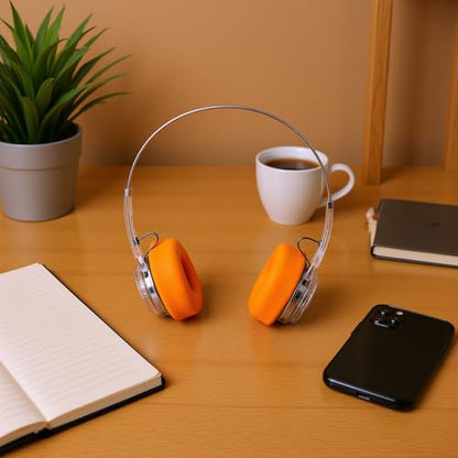 FTVOGUE Wireless Over Ear Headphones, Retro Extendable 6 0 Stereo Audio with Adjustable Ear Cups 20H Playtime Dual Device Pairing for Home Office ABS PC Sponge 1 Pack