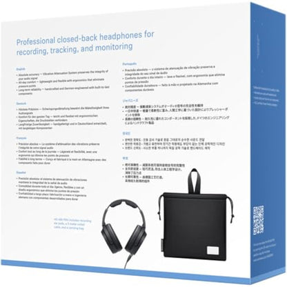 Sennheiser HD 480 PRO Professional Recording & Monitoring Headphones | Bundle with Headphone Stand + Microfiber Cleaning Cloth (3 Items)