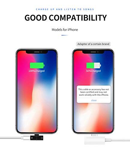 Zoyuzan Lightning to Audio Adapter, 4 in 1 Functionality, Compatible with iPhone 7 and Up, iPad and iPod, Copper Wire Audio Output, 12-Month Warranty