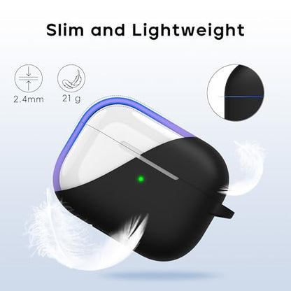 RFUNGUANGO for AirPods Pro 2 Case Cover, Black | Silicone Protective Case with Cleaning Kit Keychain, Compatible with AirPods Pro 2nd/1st Generation, Wireless Charging - color: A-A-Black, size: AirPods Pro 2nd/1st Case