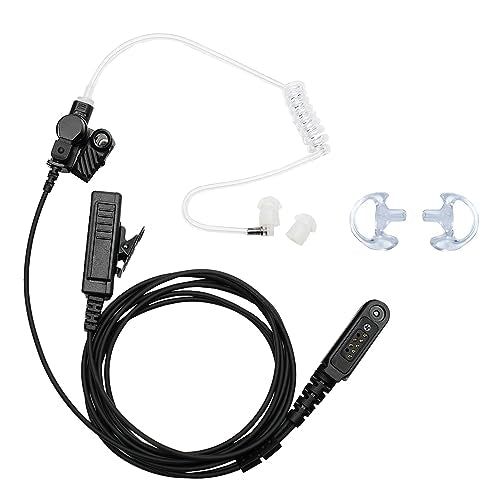2-Wire Earpiece Compatible with Tait TP9400 TP8100 | 2-Wire Covert Tube, Quick-Disconnect, Kevlar PU; Compatible with Tait TP9500 TP3300