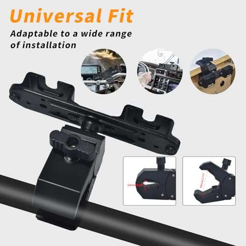 HYS Clamping Mechanism for the Handheld CB Radio/Marine Radio/Walkie Talkie/ Mobile Radio Shoulder Speaker Mic is Strong and the Quick-Release,Belt Clip& Round Knob Holder Base - style: HYSZ10AA