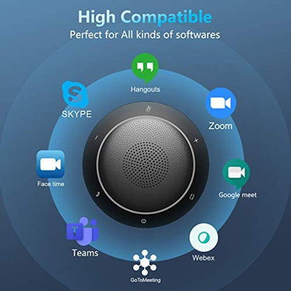 Bluetooth Conference Speakerphone Wireless Microphone and Speaker for Mobile Phone and Computer, USB Office Speakerphone for Skype, Zoom