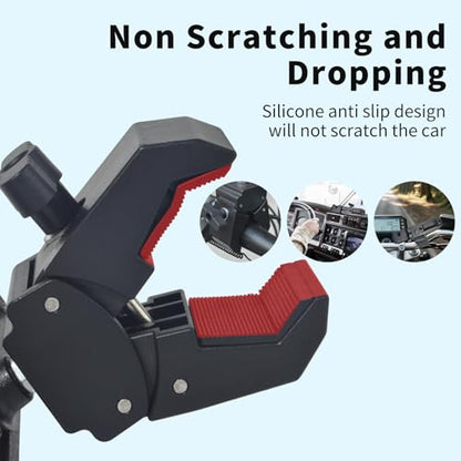 HYS Radio & Speaker Mic Clamp Mount Holder - Quick Release for Uniden BC906W Wireless CB Microphone and Speaker, Marine Radio, Walkie Talkie, Police Scanner w/ Belt Clip & Knob Holder Base - style: HYSZ10AL