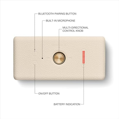 Marshall Emberton III Portable Bluetooth Speaker - Rugged Waterproof/Dust-Proof Design | Loud Stereo Sound, Deep Bass | Compact and Wireless for Travel and Outdoors - Cream - color: Cream