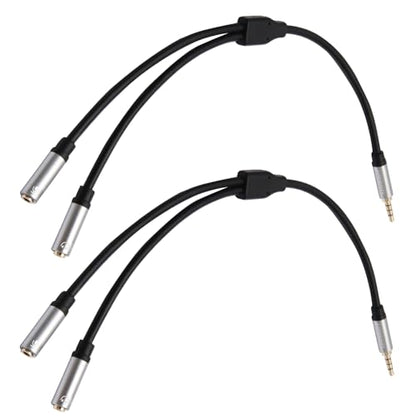 Headphone Splitter 2-Pack, 3.5mm Headphone Mic Splitter for Headset with Separate Audio Microphone Jacks, Compatible for Xbox, PS4, Phone, Laptop, PC (Not for 2 Headphones)