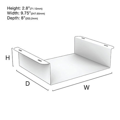 Oeveo Under Mount 139 | 9.75W x 2.8H x 8D | Under Desk Mount for SFF Computers and Audio Interfaces | UCM-139 | Made in the USA