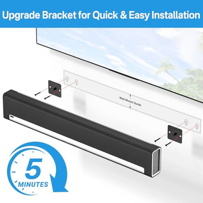 notiela Upgrade Wall Mount for Sonos Playbar Mount Bracket Easy to Install Fit for Sonos Playbar Wall Mount Under TV Mounting Bracket for Space Saving - style: Standard Mount for Sonos Playbar