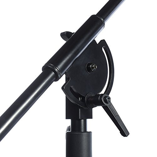 LyxPro Professional Microphone Stand Heavy Duty 90” Studio Overhead Boom Stand with Rolling Caster Wheels, 87” Extra Long Telescoping Arm Mount, Foldable Tripod Legs & Adjustable Counterweight - size: Mobile with Caster Wheels