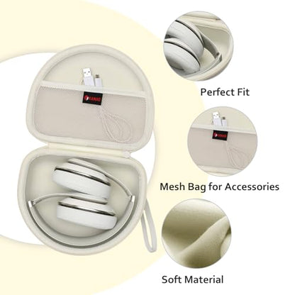 Headphone Case Compatible with Beats Studio Pro/Solo 4 / Studio 3 / Solo 3 / Picun B8 / BERIBES/JLab JBuds Lux ANC Wireless Bluetooth Noise Cancelling Headphones(Cream) - color: Cream