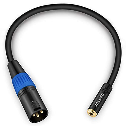 JOLGOO 3.5mm Female to XLR Male Stereo Audio Adapter Cable, 1/8 inch Mini Jack Female to XLR Male Adapter Cable, 1 Feet - style: 3.5mm Female to XLR Male