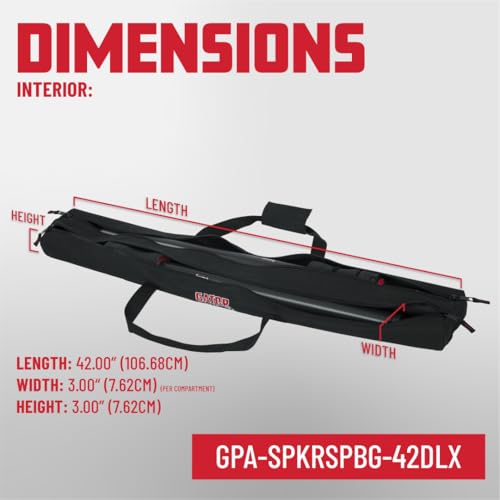 Gator Cases Dual Compartment Sub Pole Bag; Holds (2) Speaker Subwoofer Poles up to 42" Length (GPA-SPKRSPBG-42DLX) - size: 42" Long Sub Pole - Dual Compartment