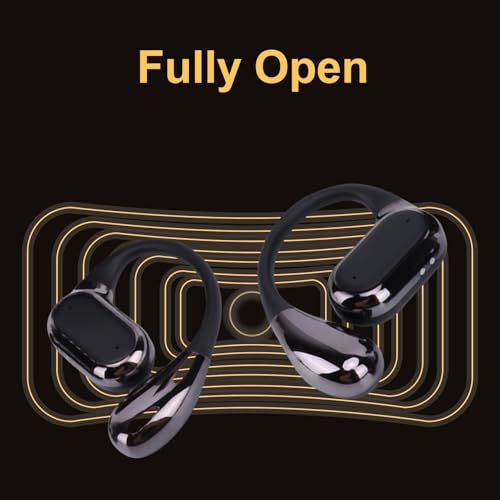 Dpofirs Wireless Earhook Earbuds, Sports Bluetooth Headphones ENC Noise Cancellation, HiFi Sound Over Ear Earphones 60H Playtime for Cycling Running Workout (Black) - color: Black