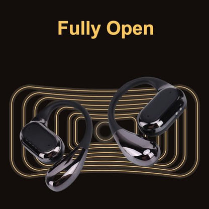 Dpofirs Wireless Earhook Earbuds, Sports Bluetooth Headphones ENC Noise Cancellation, HiFi Sound Over Ear Earphones 60H Playtime for Cycling Running Workout (Black) - color: Black