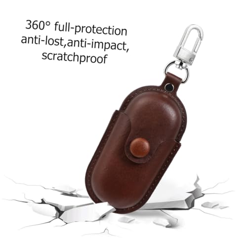 KALLORY Earbuds Storage Bag for in-Ear Headphones 3I, Waterproof Holder with Anti-Lost Scratch-Proof Dark Brown Cover for Travel and Daily Use