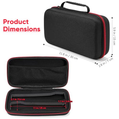 IMIKEYA Wireless Microphone Storage Case Plastic Protective Carry Bag with Zipper Shockproof Waterproof Mic Storage Box with Mesh Pocket for Cable Black 11.81 X 5.90 X 2.75 in