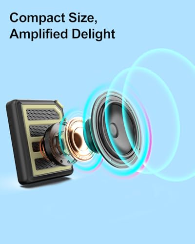 Wearable Bluetooth Speaker Mini Clip On Wireless Speaker, IPX5 Waterproof, 25H Playtime, Built in Mic for Hands Free Calls & Music, Ultra Portable Small Bluetooth Speakers for Outdoor & Jobsite Use