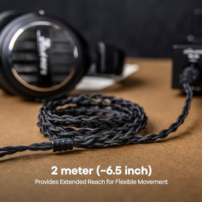 Linsoul Tripowin Nova 2M Over-Ear Monitor Headphone Cable | 4-Strand Silver Foil/OCC Hybrid Upgrade Cable , Dual 3.5mm to 4.4mm/3.5mm/XLR Plug, for Musicians Audiophiles, 3.5mm, Black - style: 3.5mm