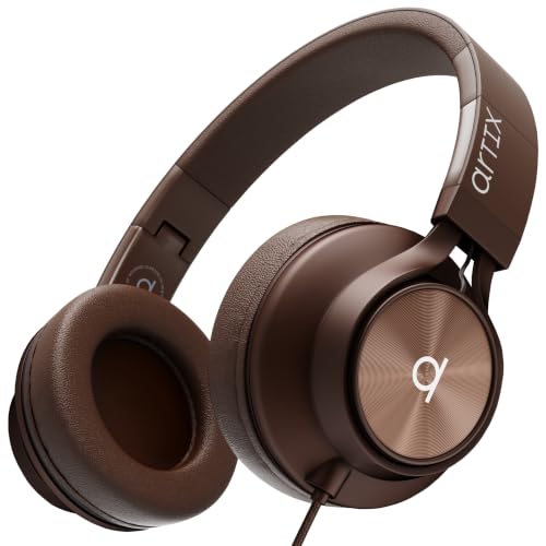 ARTIX Over Ear Headphones Wired with Mic, Corded Head Phones (3.5mm Jack) - color: Mocha Mousse
