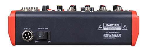 Audio2000'S AMX7312 Six-Channel Audio Mixer with USB Interface, DSP Processor, and Phontom Power - style: 6-Channel Mixer with USB & Sound Effect