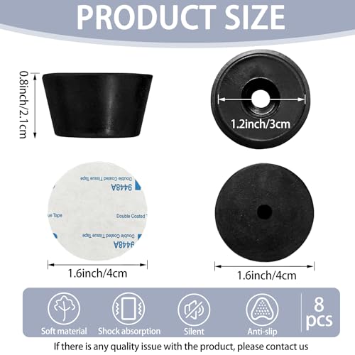 1.6" Silicone Isolation Feet-8Pack,Non-Skid Speaker Pads with Adhesive,for Small Speakers,Turntable Isolation,Subwoofer Isolation Feet Reduced Resonance & Vibration - size: 1.6inch