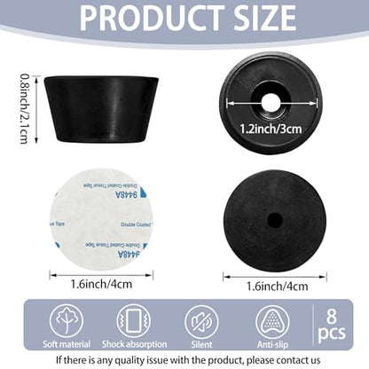 1.6" Silicone Isolation Feet-8Pack,Non-Skid Speaker Pads with Adhesive,for Small Speakers,Turntable Isolation,Subwoofer Isolation Feet Reduced Resonance & Vibration - size: 1.6inch