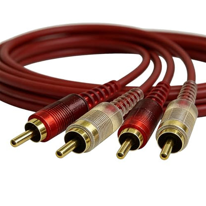 HTDYOO RCA Cables, 2 RCA Stereo Audio Cable - 5 Feet. | Gold-Plated | 2-Male to 2-Male RCA audio stereo subwoofer cable