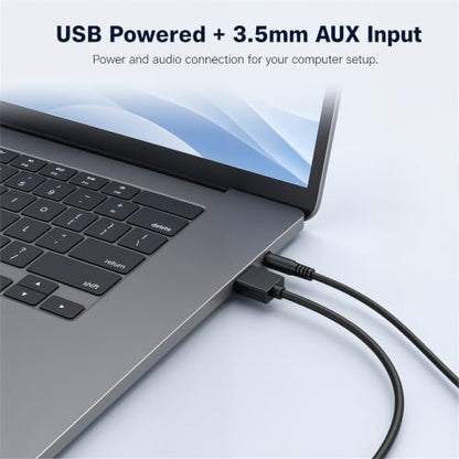 ROSON Computer Speaker, Compact Size Speaker with Headphone Jack, Volume Control, Stereo 2.0 USB Powered 3.5mm Aux Multimedia Speakers for Laptop/Desktop/Tablets/Phone