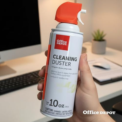 Office Depot Cleaning Duster, 3.5 Oz Compressed Canned Air for Electronics, Keyboard Cleaner for Computer, Laptop, PC, Printer, Office Equipment, Moisture-Free, Pack of 1
