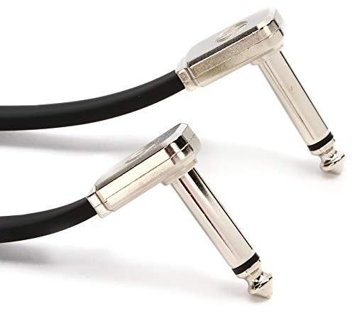 Ernie Ball Flat Ribbon Patch Cable, 12in, Black (P06227) - color: Black, size: 12 Inch, style: 1-Pack