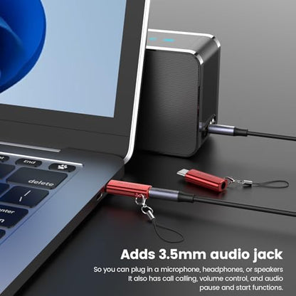 MOSWAG USB C to 3.5mm Headphone Adapter, Typc C to 3.5mm Aux Headphone Adapter, USB C to Aux Audio Zinc Alloy Adapter for Samsung GalaxyS23 S22 S21 Ultra, Pixel 7/6 iPad Pro/Air/Mini … | Hi-Fi Audio Converter and Microphone in Zinc Alloy High Resolution C