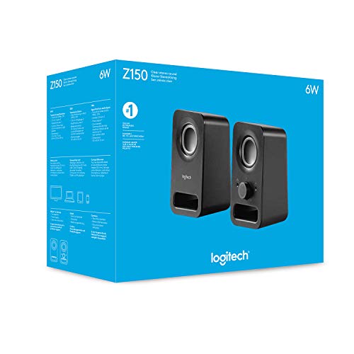 Logitech Multimedia Speakers Z150 with Stereo Sound for Multiple Devices, Black (Renewed)
